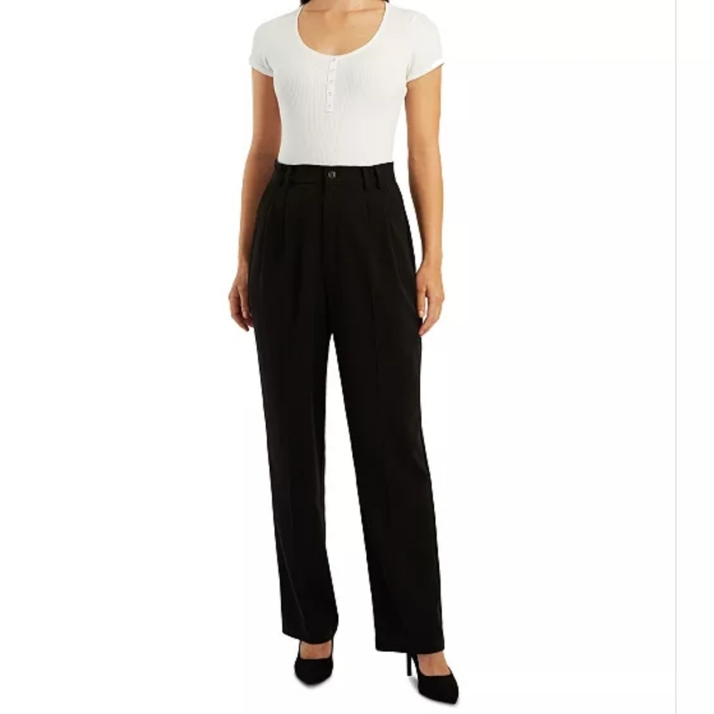 BCX Women's (Junior) Size 5 Pleated Wide Leg Black Dress Pants NEW With Tags BB4
